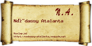 Nádassy Atalanta névjegykártya